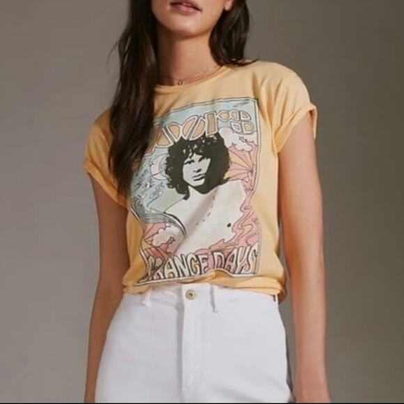 Daydreamer Yellow The Doors Graphic Short Sleeve Tee S - Picture 1 of 10
